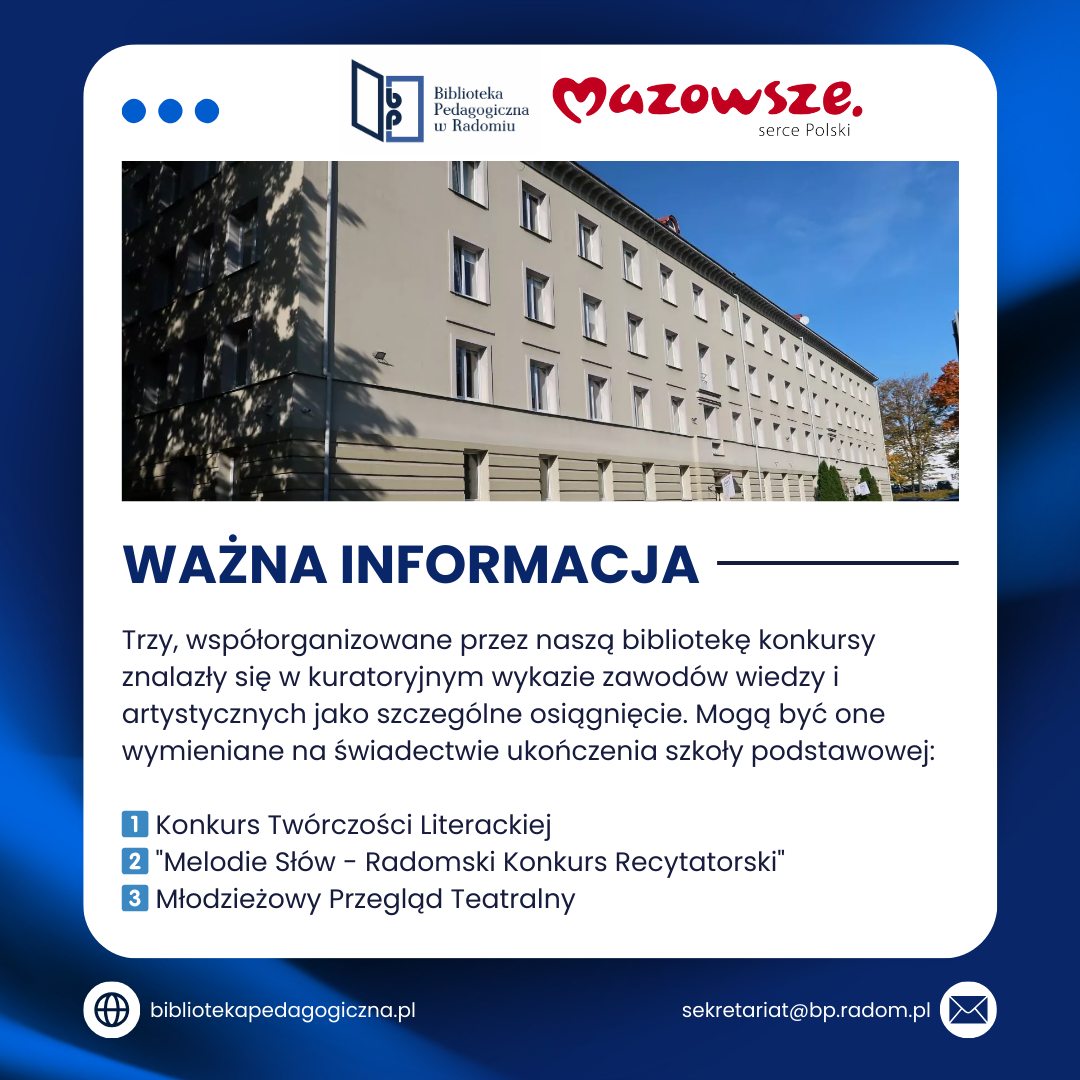 Ikonografia informacji o konkursach realizowanych w bibliotece