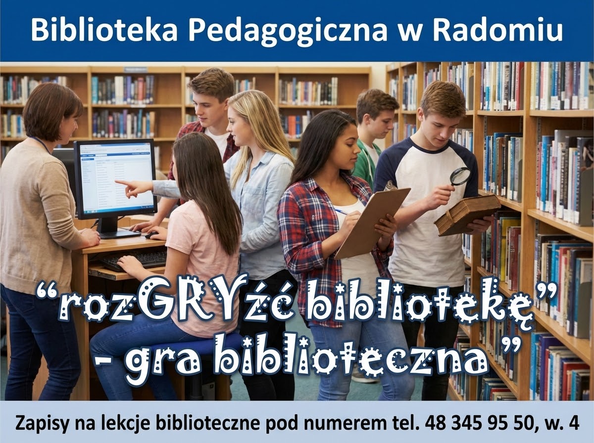 infografika: gra biblioteczna: rozGRYść bibliotekę.