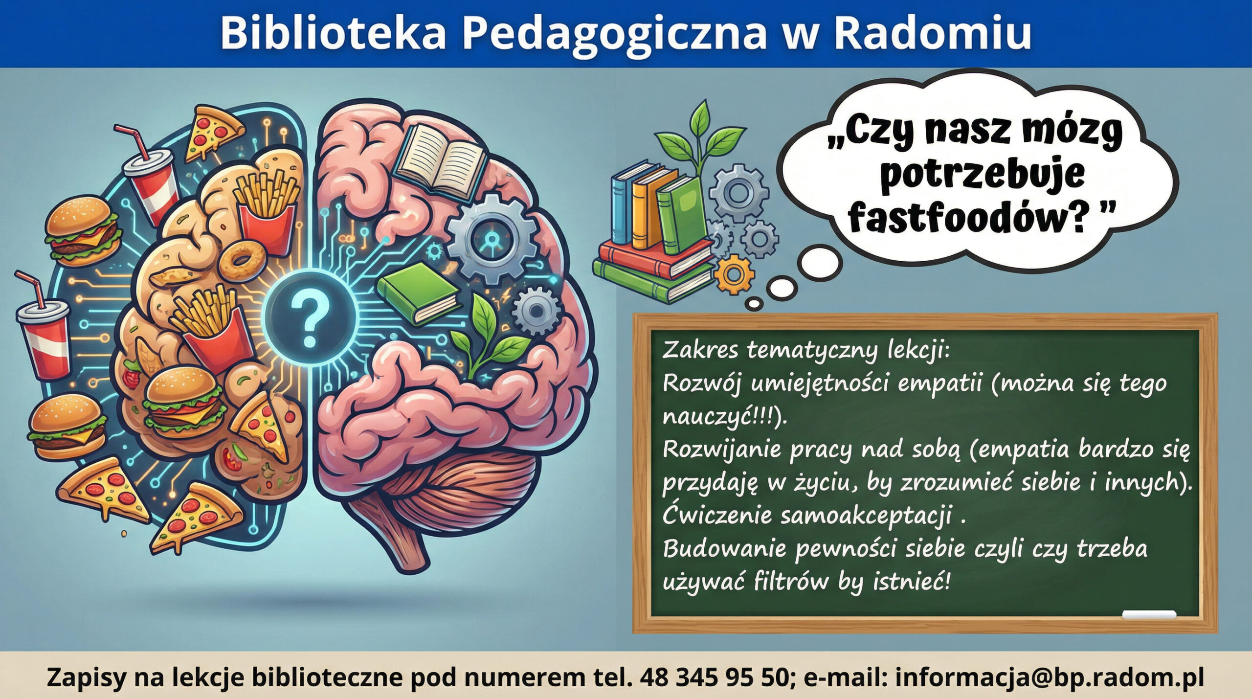 Plakat lekcji bibliotecznej pt. 