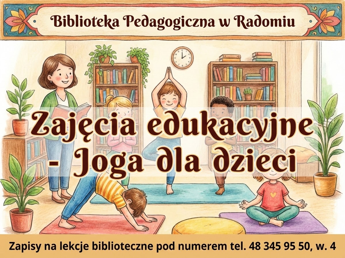 infografika: Zajęcia edukacyjne - joga dla dzieci.