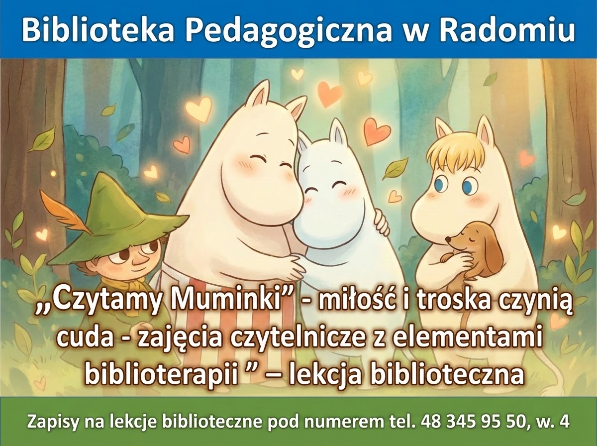 infografika: lekcja biblioteczna: Czytamy Muminki
