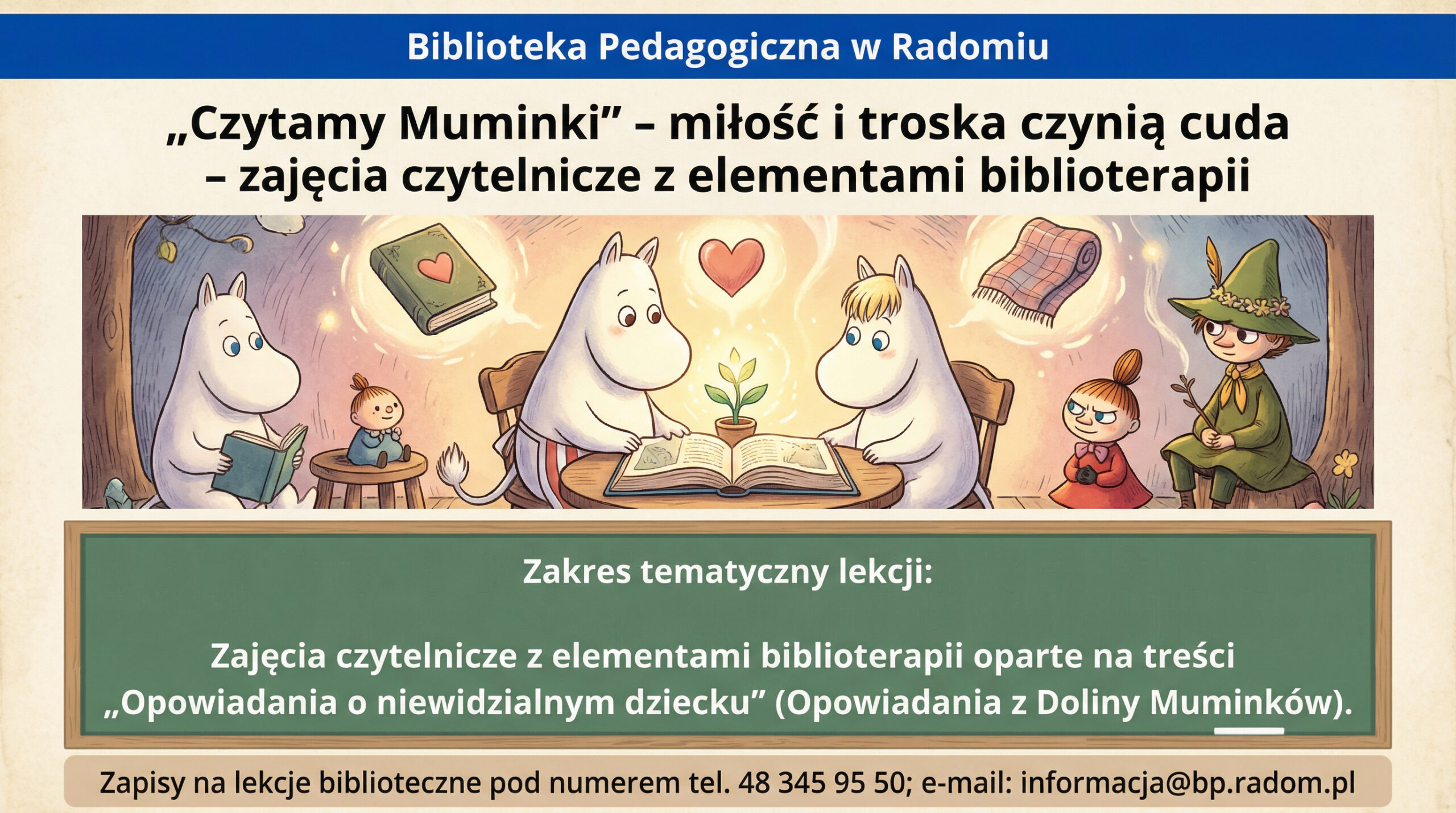 Plakat lekcji bibliotecznej pt. 