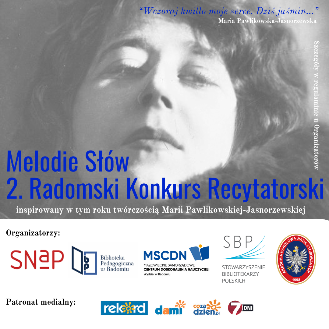 Plakat - Melodie Słów - 2 Radomski Konkurs Recytatorski.