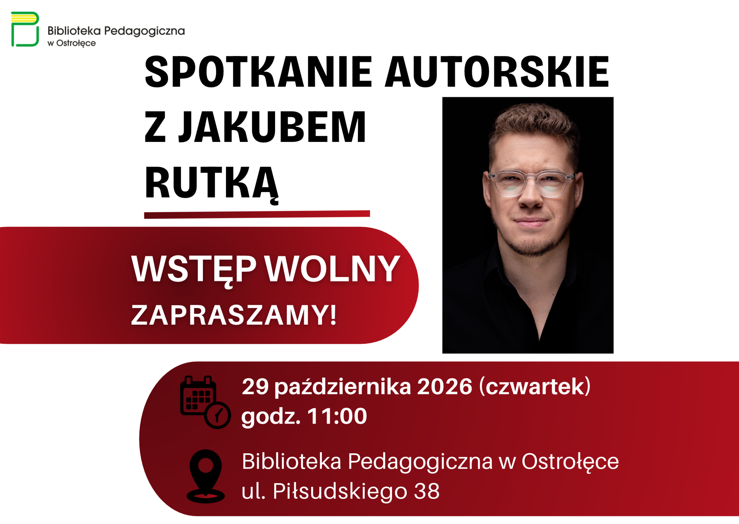 Zaproszenie na spotkanie autorskie z Jakubem Rutką