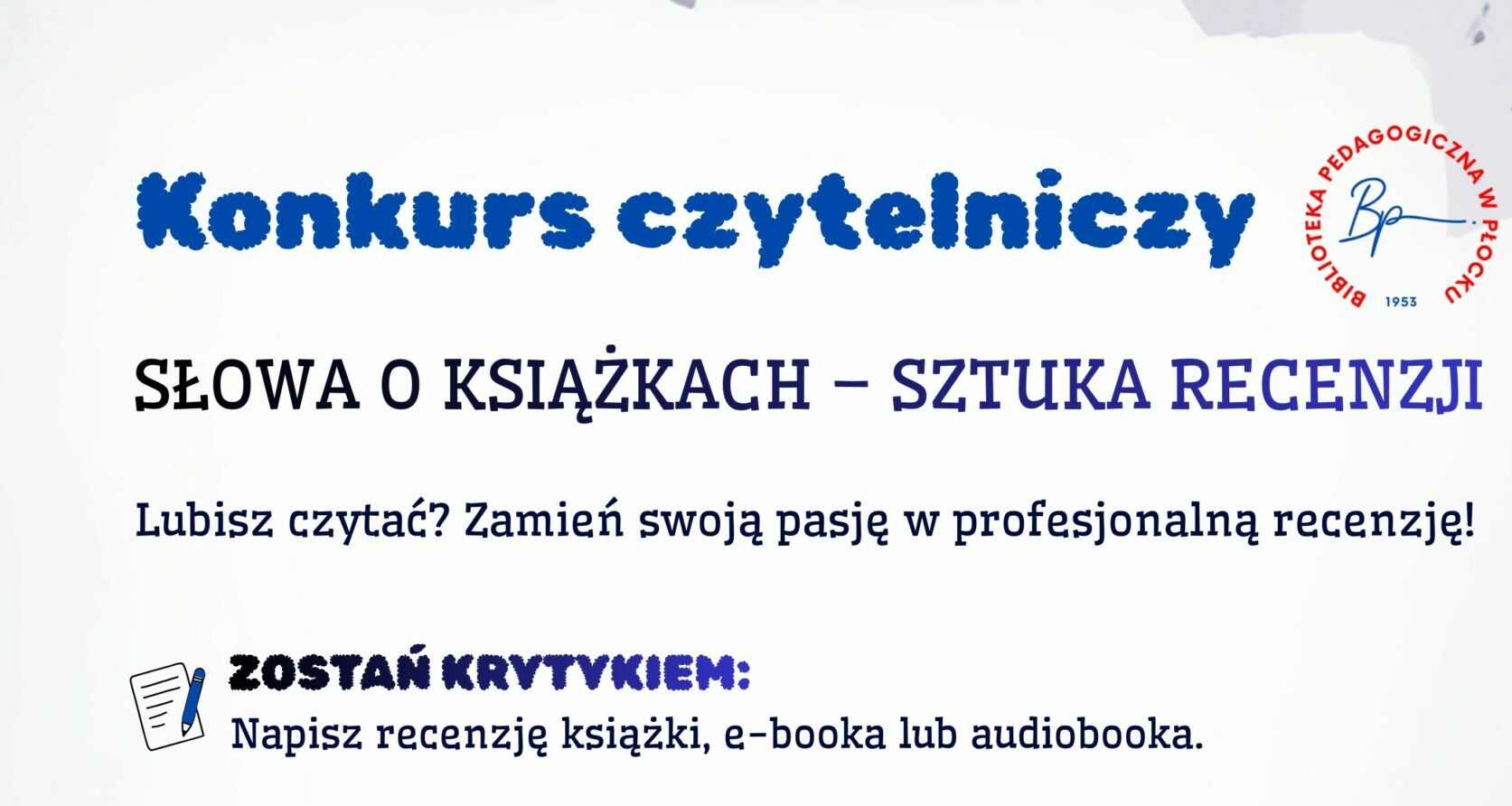 Plakat -Konkurs Słowa o książkach