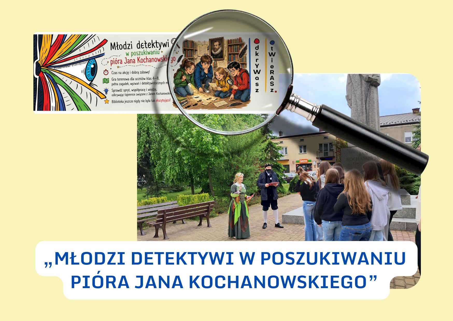 Uczniowie z klasy 7a z Publicznej Szkoły Podstawowej im. Władysława Jagiełły podczas zmagań w grze terenowej 