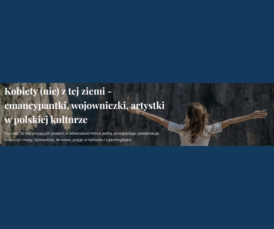 kobieta z szeroko rozpartymi ramionami na niebieskim tle