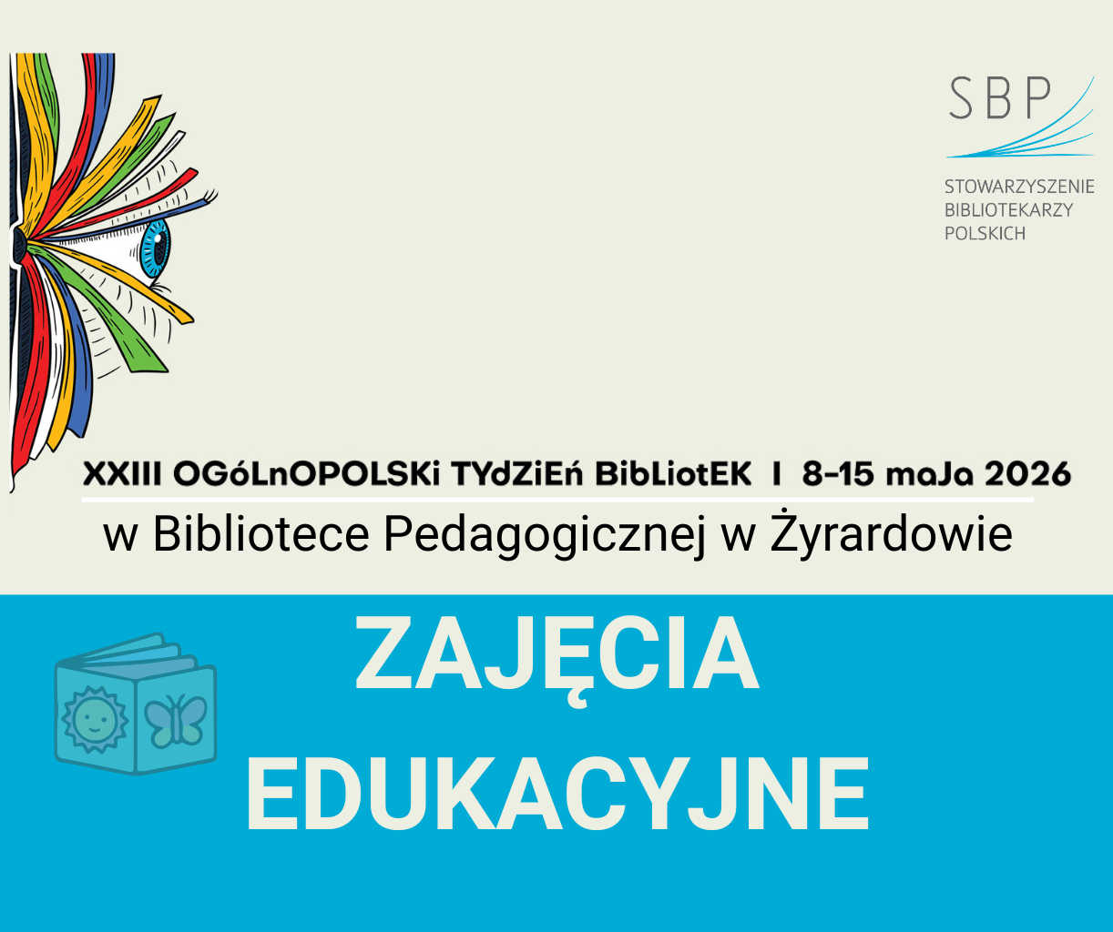 Kolorowa grafika przedstawiająca tekst i logo książki.