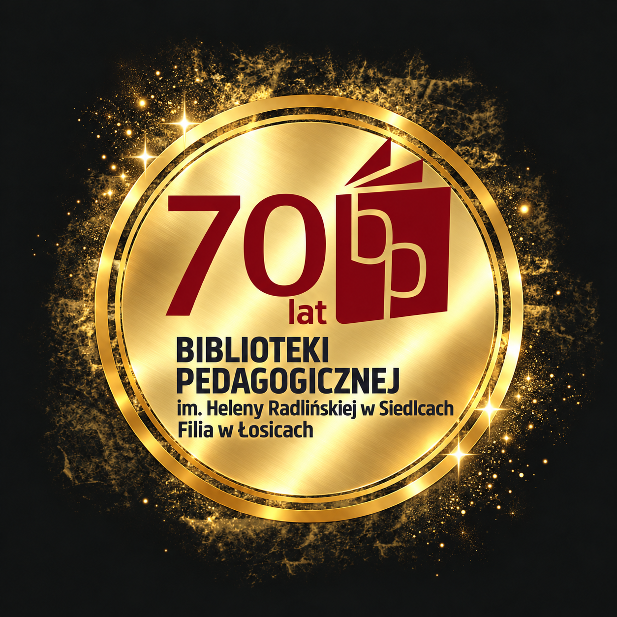 Lśniące złoto 70-lecia biblioteki